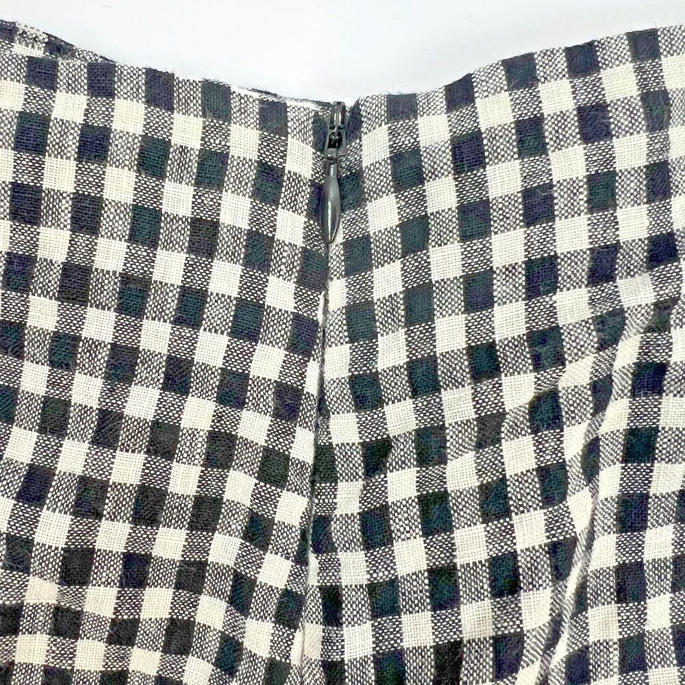 Reformation Saldana Two Piece Set Size 2 Linen Black White Gingham Crop Top Pant - Picture 13 of 16